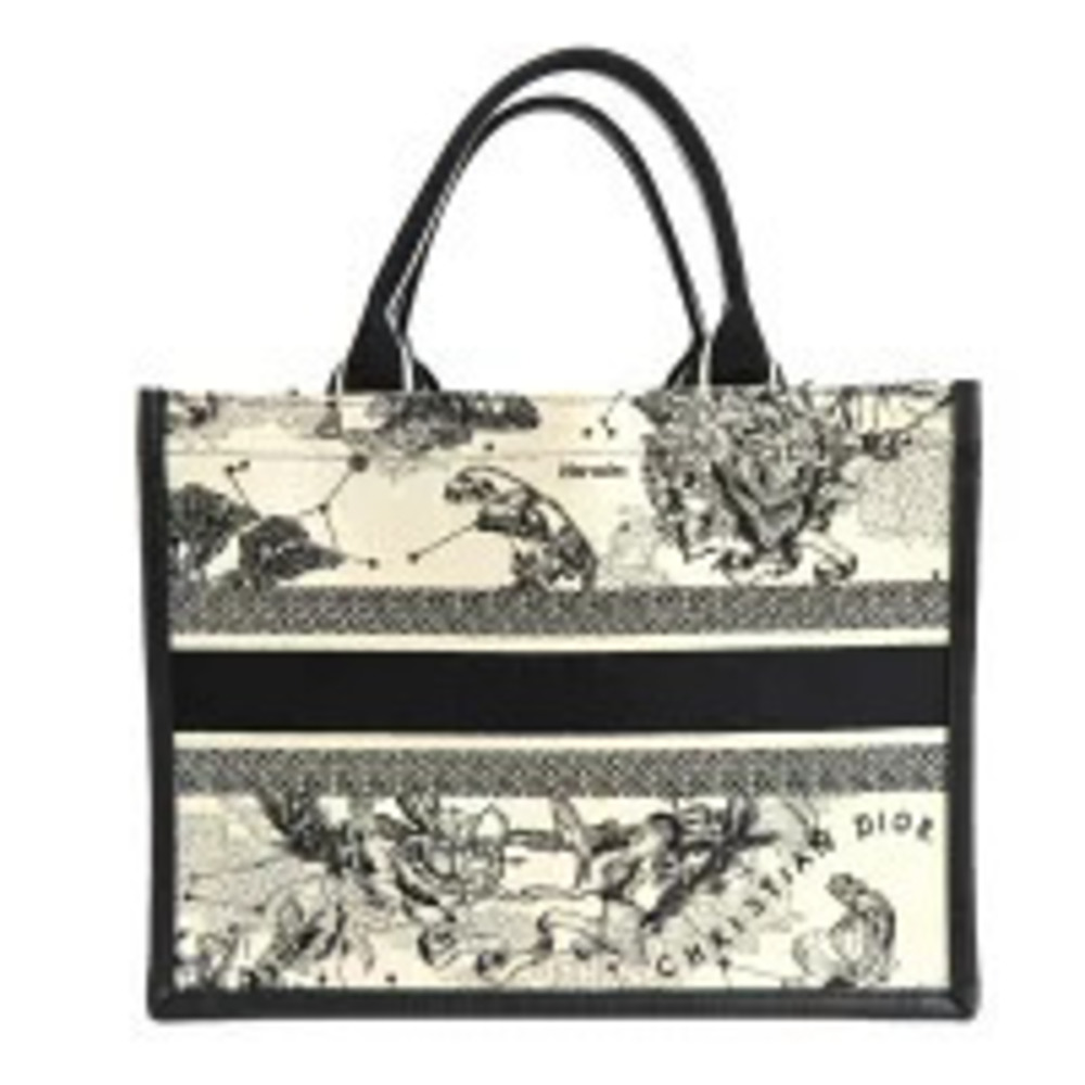 Dior Tote Embroidery White Shoulder Black Book Constellation Bag Leather